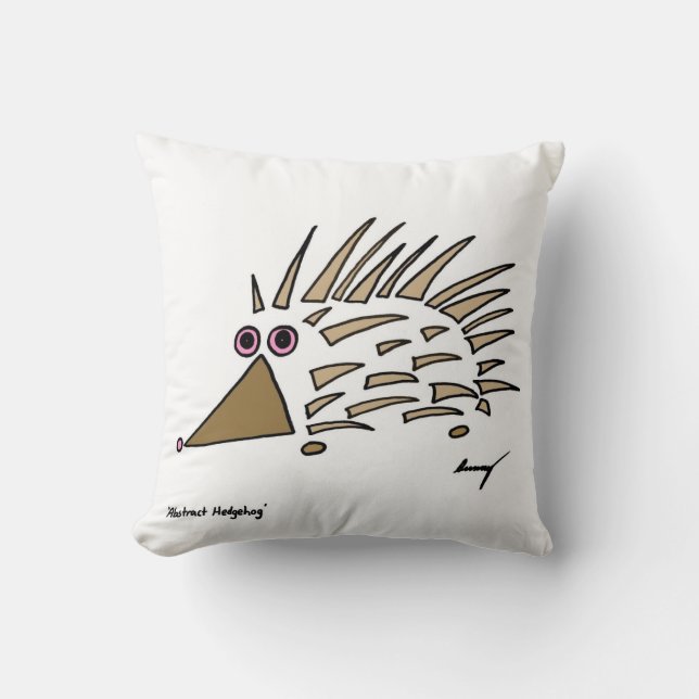 Abstracte egel "Livin" op de Hedge Hog Pillow Kussen (Voorkant)