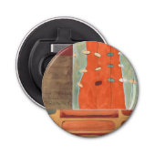 Abstracte eierparade door Erica J Vess Button Flesopener (Voorkant)