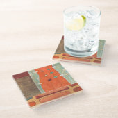 Abstracte eierparade door Erica J Vess Glazen Onderzetter (Schuin)