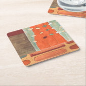 Abstracte eierparade door Erica J Vess Kartonnen Onderzetters (Schuin)