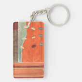 Abstracte eierparade door Erica J Vess Sleutelhanger (achterkant)