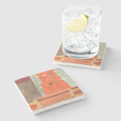 Abstracte eierparade door Erica J Vess Stenen Onderzetter (Zijkant)