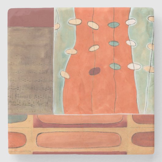 Abstracte eierparade door Erica J Vess Stenen Onderzetter (Voorkant)