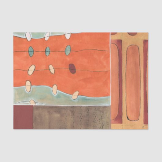 Abstracte eierparade door Erica J Vess Tissuepapier (Voorkant)