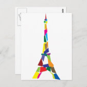 Abstracte Eiffel Tower, Frankrijk, Parijs Briefkaart (Voorkant / Achterkant)