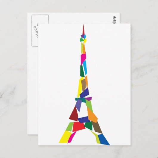 Abstracte Eiffel Tower, Frankrijk, Parijs Briefkaart (Voorkant / Achterkant)