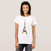 Abstracte Eiffel Tower, Frankrijk, Parijs T-shirt (Voorkant volledig)