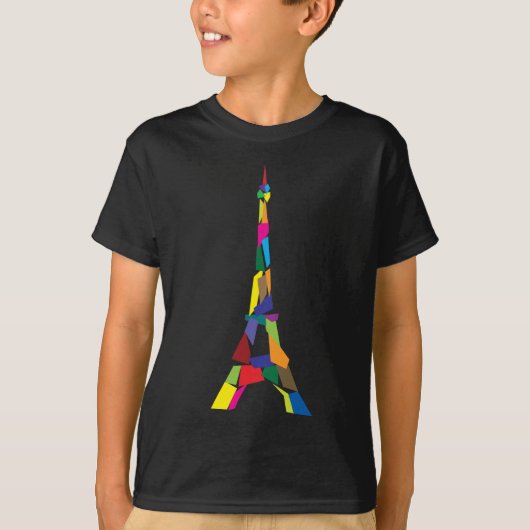 Abstracte Eiffel Tower, Frankrijk, Parijs T-shirt (Voorkant)