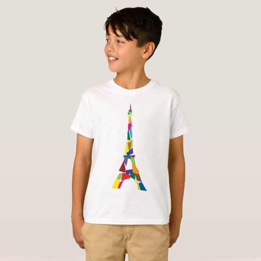 Abstracte Eiffel Tower, Frankrijk, Parijs T-shirt (Voorkant volledig)