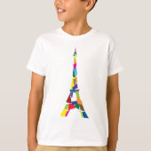 Abstracte Eiffel Tower, Frankrijk, Parijs T-shirt (Voorkant)