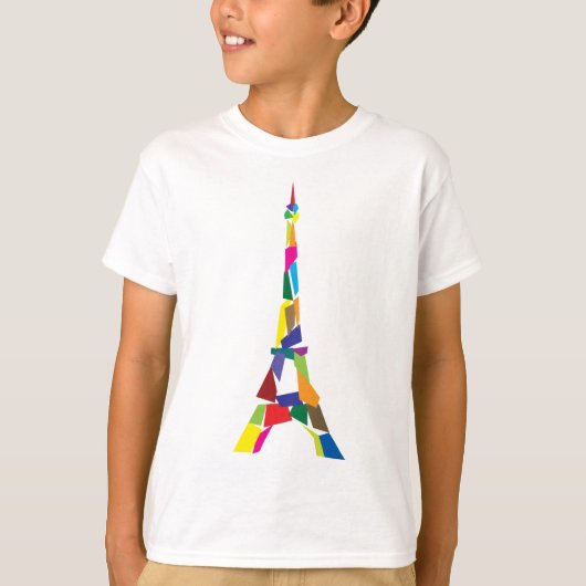 Abstracte Eiffel Tower, Frankrijk, Parijs T-shirt (Voorkant)