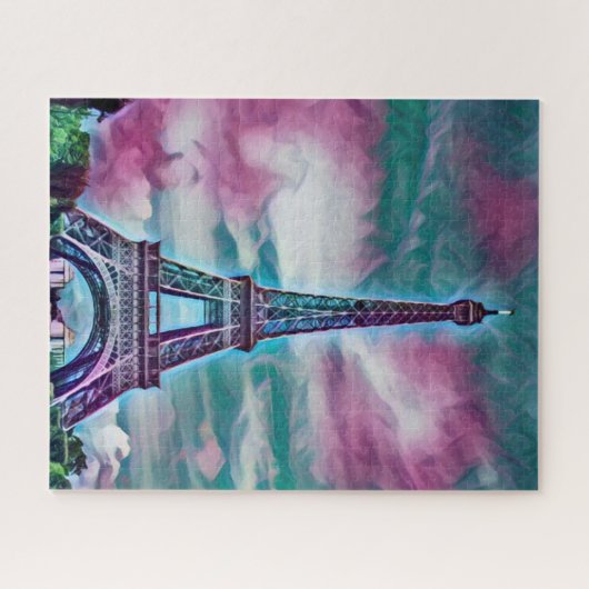 Abstracte Eiffeltoren Legpuzzel (Horizontaal)