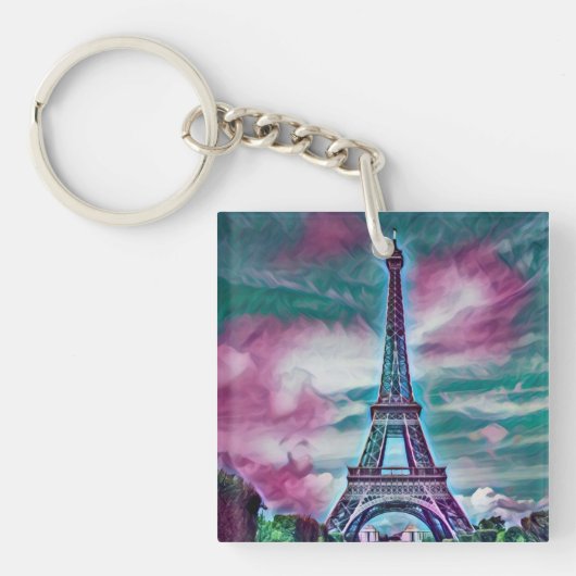 Abstracte Eiffeltoren Sleutelhanger (voorkant)
