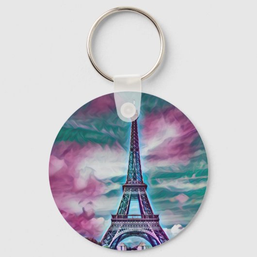 Abstracte Eiffeltoren-Sleutelhanger Sleutelhanger (Voorkant)