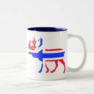 Abstracte elandsilhouet mok met Noorse vlag Co