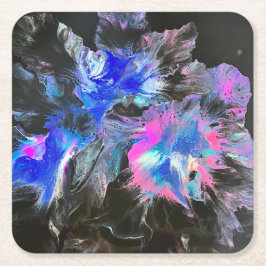 Abstracte Electric Bloom Coaster Set Kartonnen Onderzetters