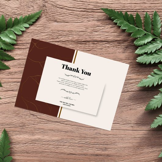 Abstracte Elegance Gouden Lijst Bedankkaart