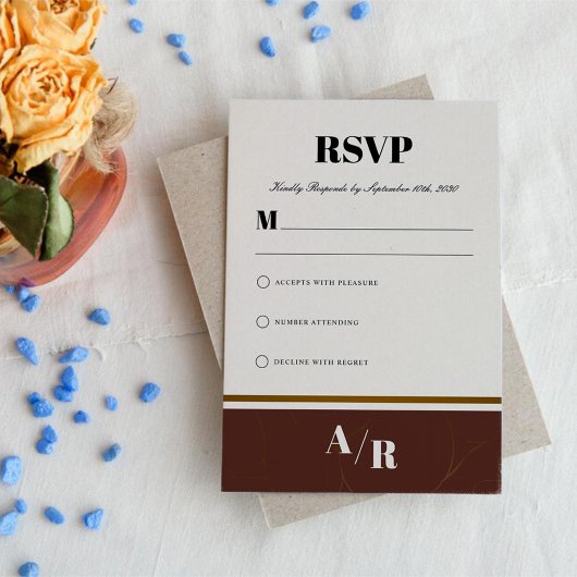 Abstracte Elegance Gouden Lijst RSVP Kaartje