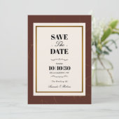 Abstracte Elegance Gouden Lijst Save The Date (Staand voorkant)