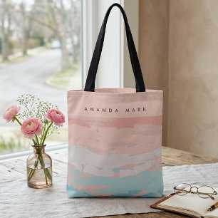 Abstracte elegant beige stijlvolle boodschappentas tote bag