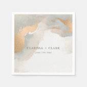 Abstracte Elegant Gold Waterverf Painterly Wedding Servet (Voorkant)