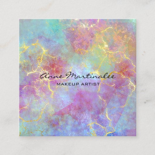 Abstracte Elegant Marble Vierkante Visitekaartje (Voorkant)