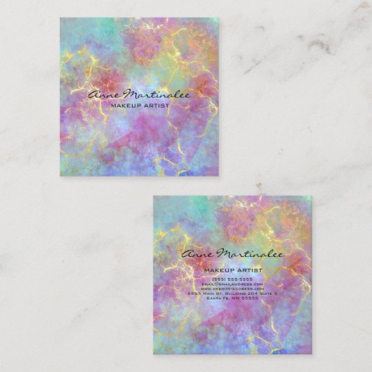 Abstracte Elegant Marble Vierkante Visitekaartje (Voorkant / Achterkant)