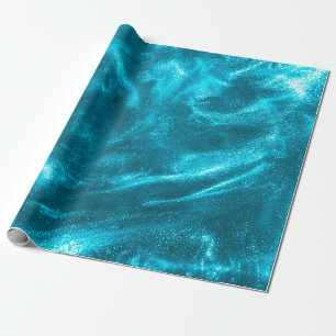 Abstracte elegant munt blauw glitter cadeaupapier