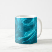 Abstracte elegant munt blauw glitter koffiemok (Voorkant rechts)