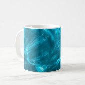 Abstracte elegant munt blauw glitter koffiemok (Voorkant links)