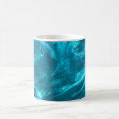 Abstracte elegant munt blauw glitter koffiemok (Center)