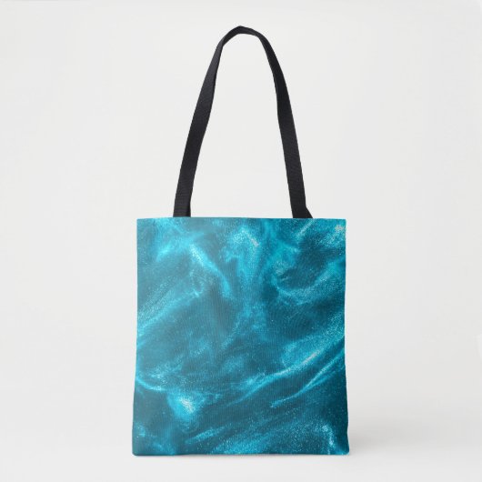 Abstracte elegant munt blauw glitter tote bag (Voorkant)