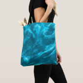 Abstracte elegant munt blauw glitter tote bag (Dichtbij)