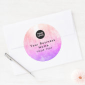 Abstracte Elegant Pastel Pink Sun Ronde Sticker (Envelop)