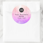 Abstracte Elegant Pastel Pink Sun Ronde Sticker (Tas)