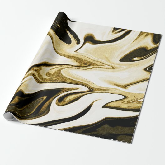 Abstracte elegant retro digital liquid marmer cadeaupapier (Uitgerold)