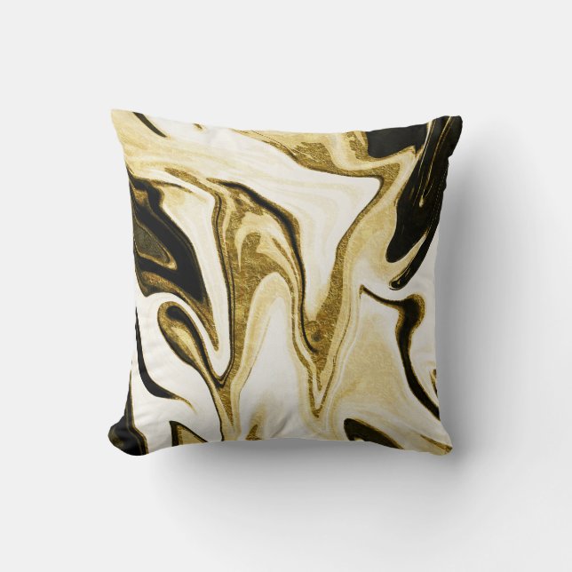 Abstracte elegant retro digital liquid marmer kussen (Voorkant)