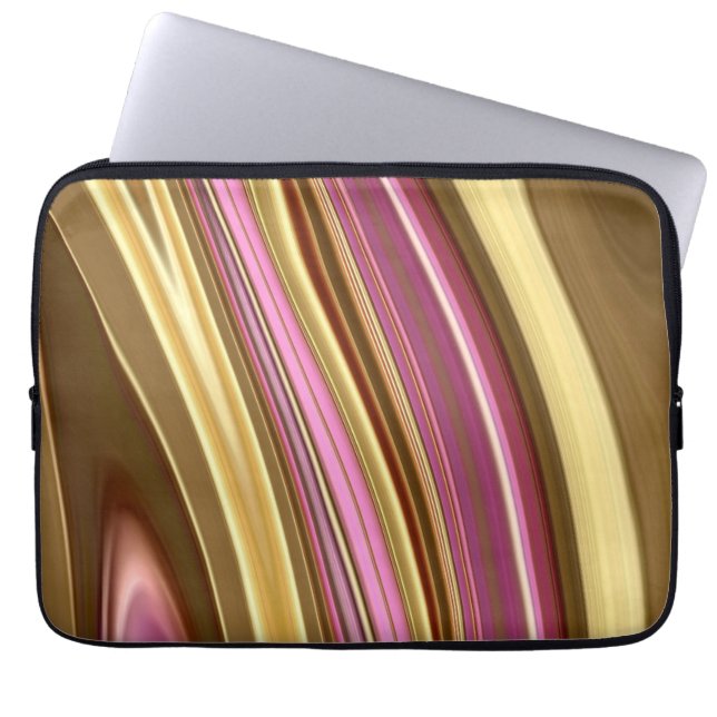 Abstracte elegant retro digital liquid marmer laptop sleeve (Voorkant)