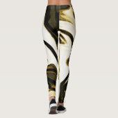 Abstracte elegant retro digital liquid marmer leggings (Achterkant)