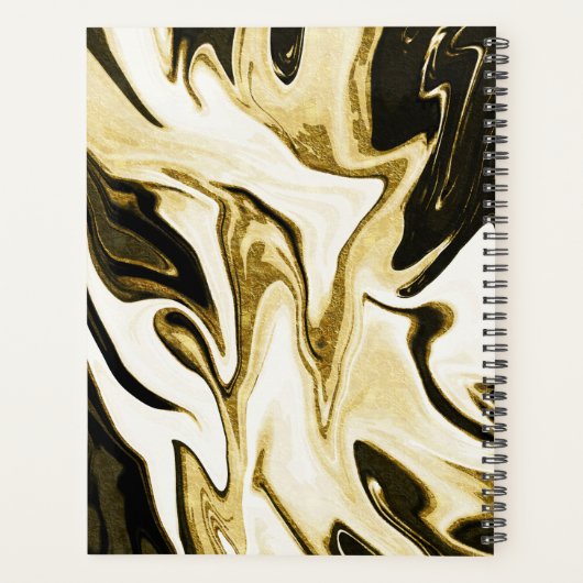 Abstracte elegant retro digital liquid marmer planner (Achterkant)