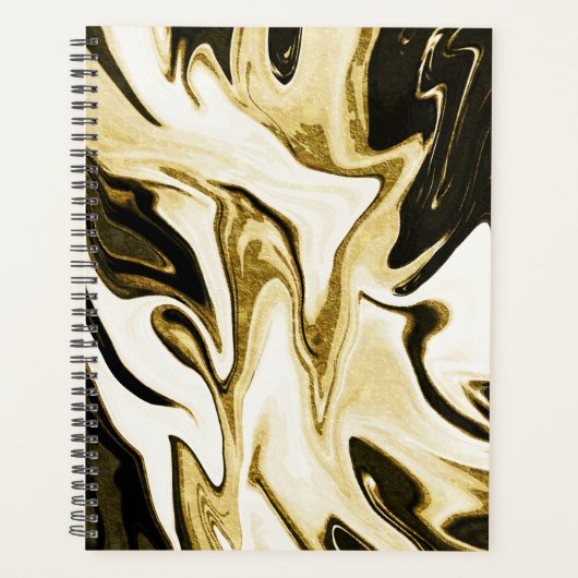 Abstracte elegant retro digital liquid marmer planner (Voorkant)