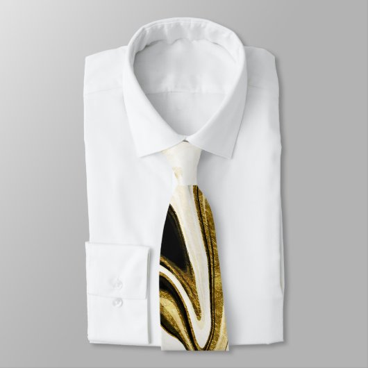 Abstracte elegant retro digital liquid marmer stropdas (Gebonden)