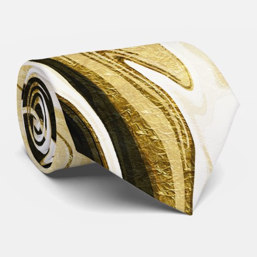 Abstracte elegant retro digital liquid marmer stropdas (Opgerold)