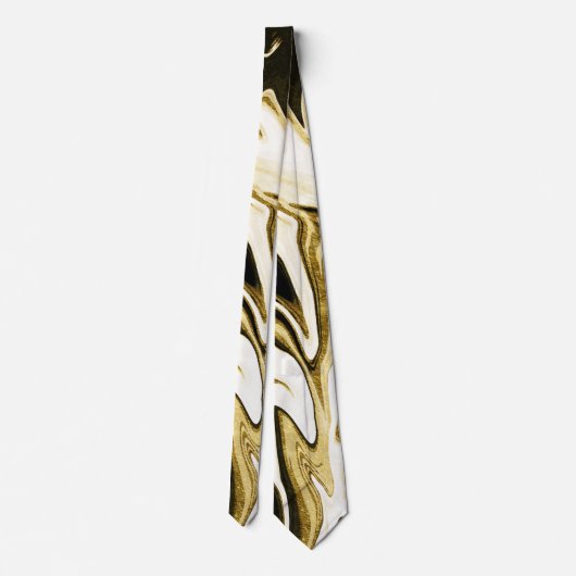 Abstracte elegant retro digital liquid marmer stropdas (Achterkant)