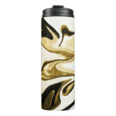 Abstracte elegant retro digital liquid marmer thermosbeker (Voorkant)