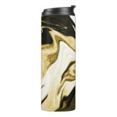 Abstracte elegant retro digital liquid marmer thermosbeker (Gedraaid links)