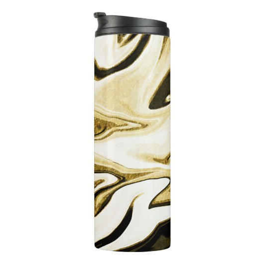 Abstracte elegant retro digital liquid marmer thermosbeker (Geroteerd rechts)