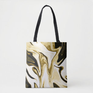 Abstracte elegant retro digital liquid marmer tote bag