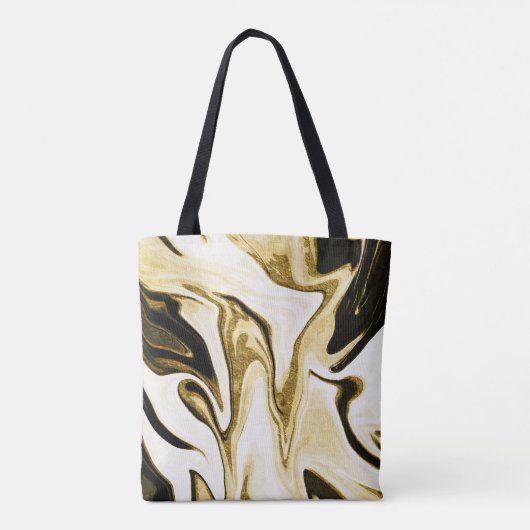 Abstracte elegant retro digital liquid marmer tote bag (Achterkant)