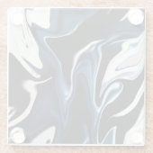 Abstracte elegant vloeibare marmer stromingstextuu glazen onderzetter (Achterkant)